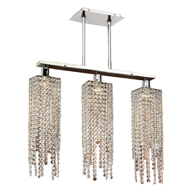 Luminaire suspendu linéaire pour îlot de cuisine 3 lumières Knipe