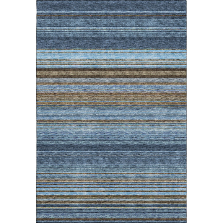 Premium Machine Washable Prisco Navy Rug