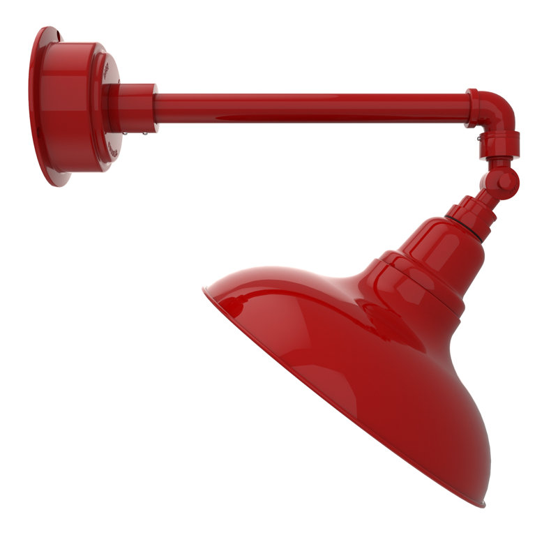 Luminaire de grange d'extérieur à DEL Adesh, Rouge cerise