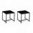 Black Glass Night Stand with Metal Legs – MDF Side Table