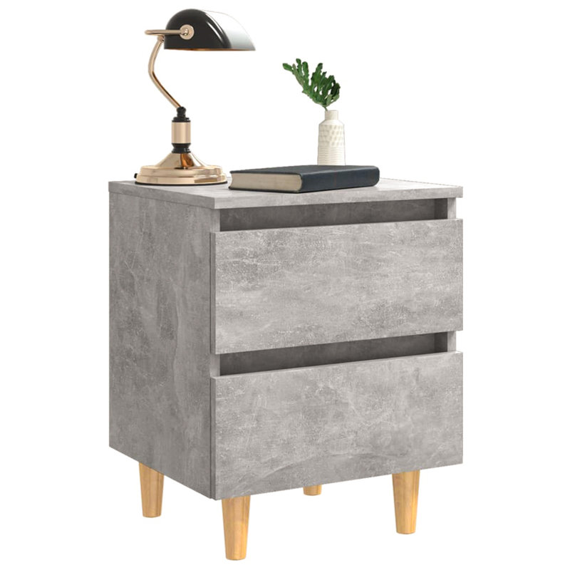 Liesl 40 cm W Bedside Table, Light Grey
