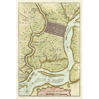 Petite Map Of Philadelphia - Wrapped Canvas Print