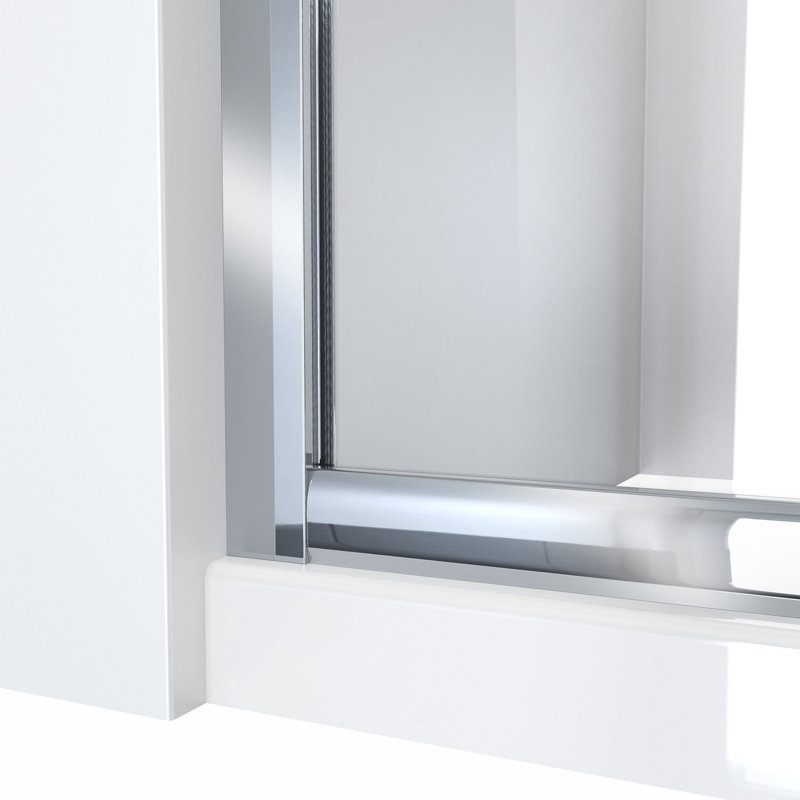 Porte de douche coulissante semi-sans cadre 50-54 x 72 Levantine, verre transparent, Chrome