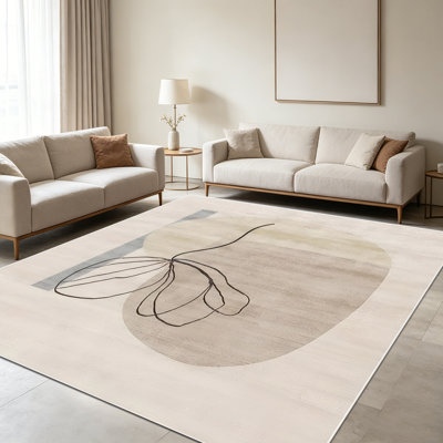 1pièce minimaliste au motif de libellules de couleur beige et gris pour le salon, douce et confortable, convient à toutes les saisons, facile à entretenir, lavable à la machine, tapis de dessous de table convenant au salon, à la salle à manger