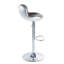 Tabouret rembourré en cuir brun - Design rétro, patchwork d'aluminium, support en métal pour salle à manger réglable avec patchwork et bas