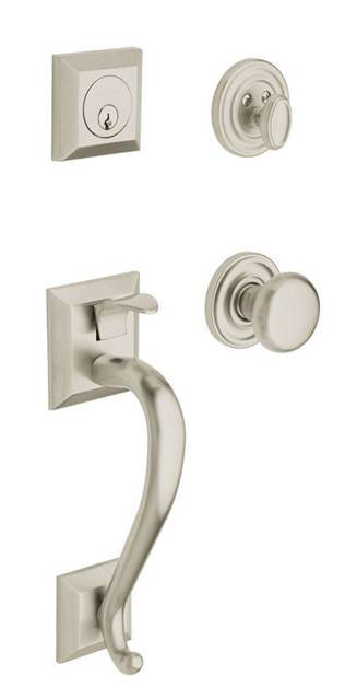 Madison Single Cylinder Handleset with Classic Interior Lever, Lifetime (PVD) Satin Nickel