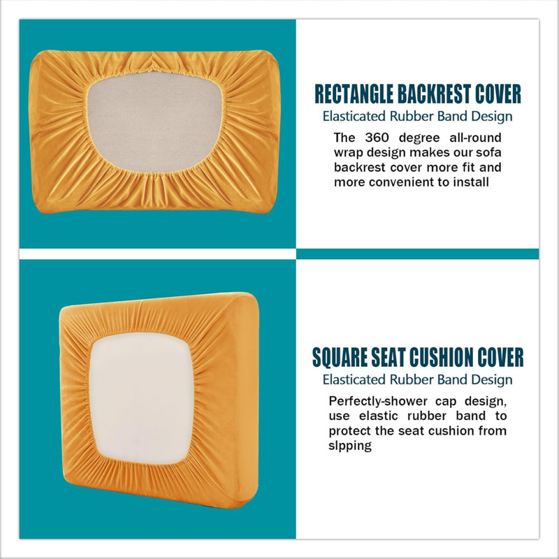 Sofa Cover With Separate Seat Cushions And Backrests Stretch Velvet Sofa Slipcover Couch Covers Furniture Protector Split Combined (4 Seat Set 9 PCS)