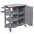 Foldable Outdoor Kitchen Cart with Lockable Wheels, Storage Cabinet and Towel Rack-1507099475