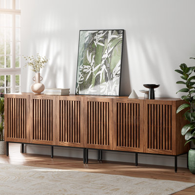 Farmhouse Tv Stand For Tvs Up To 100 Inch, 2 In 1 Entertainment Centre Tv Console With Storage Cabinets And Metal Base