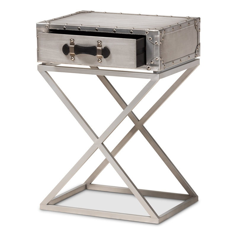 48cm W Metal Bedside Table