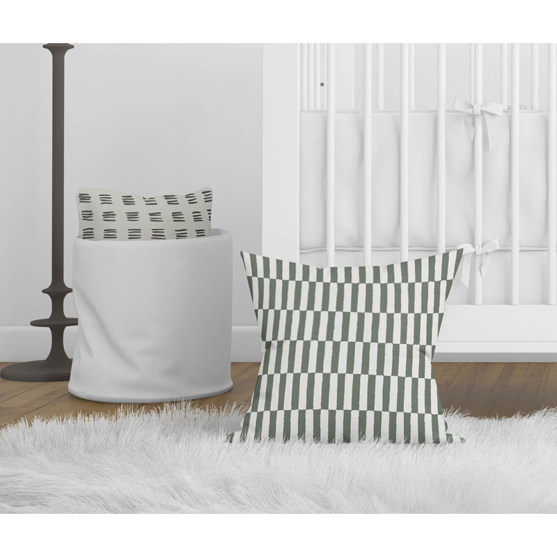 Off Stripe Throw Pillow, 18"H x 18"W, Chimichurri/Green Striped