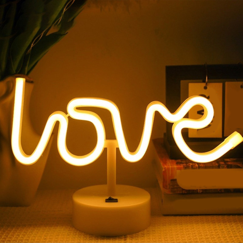 Décoration lumineuse en forme de DEL pour la Saint-Valentin, Yellow