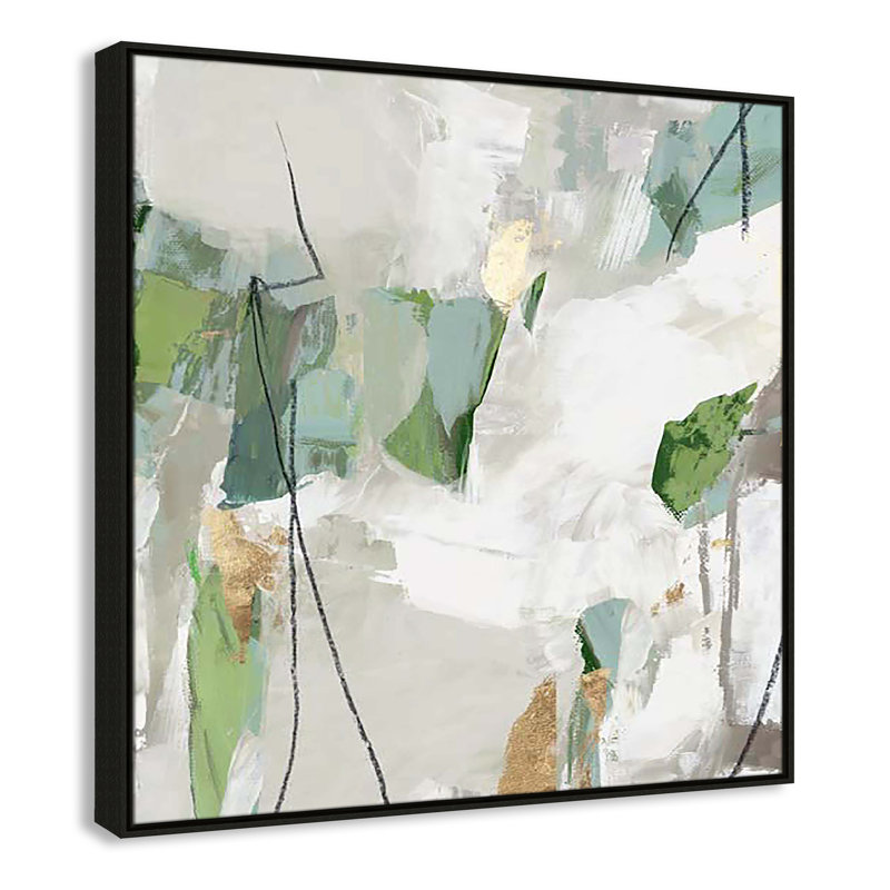 Enchanted Emerald I by Tom Reeves Print, 37.5" H x 37.5" W x 2" D, Espresso Floater Framed
