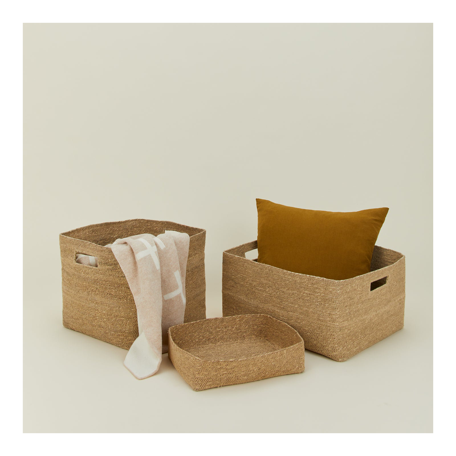 Essential Laundry Basket with Handles, Natural, 9" H x 17" W x 14" D