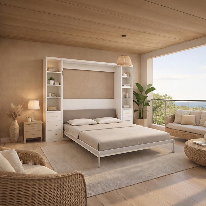Lits pour grand lit peu encombrants avec rangement latéral, fabrication en MDF, style moderne