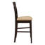 Tabourets de bar rembourrés beige et cappuccino (lot de 2) - Structure en hévéa avec assise en mousse