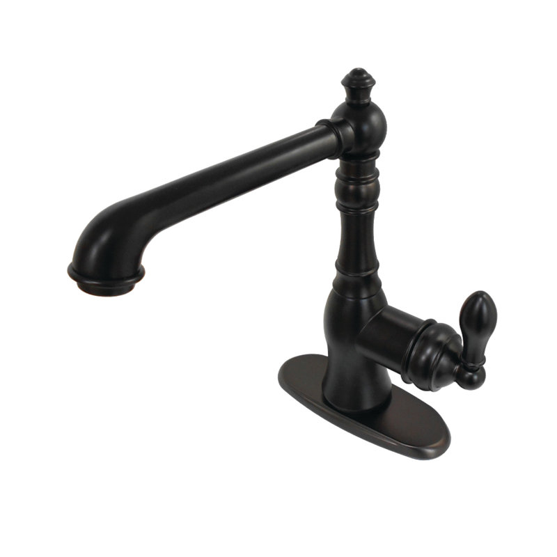 Kingston Brass American Classic Single-Handle Deck Mount Faucet, Oil Rubbed Bronze, Without Spray