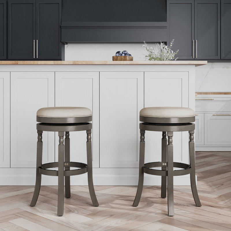 Tabouret Ramona, Gris, Gris, Tabouret de bar (siège d'une hauteur de 30 po)