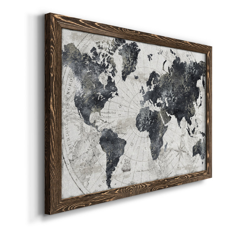 «Modern Atlas», cadre photo, impression sur toile, Toile avec cadre en noyer, H 24 po x l 18 po x P 1,5 po