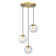 Neva 3-Light Transitional Globe Chandelier for Entryways with 7 in. Clear Iridescent Glass Shades