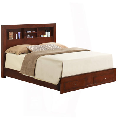 Stylish Cherry Storage Bed For Modern Spaces