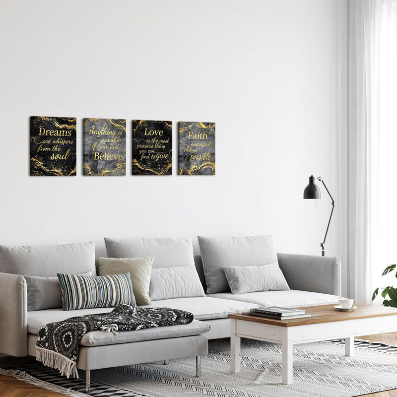 4 Piece Wrapped Canvas Wall Art
