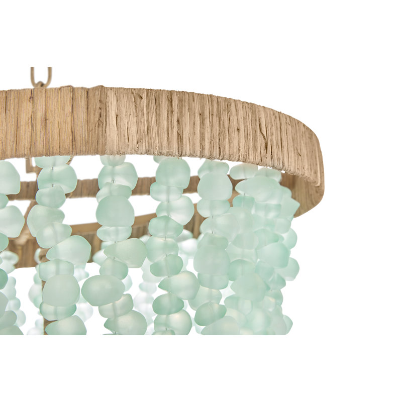 Dune 4 - Ligh Crystal Tiered Pendant, Burnished Gold/Blue