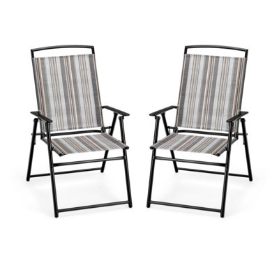 Set Of 2 Patio Folding Sling Chairs