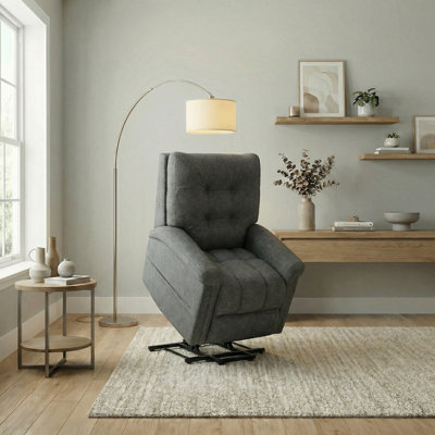 Fauteuil inclinable électrique à velours avec charge USB et poches latérales Velmora