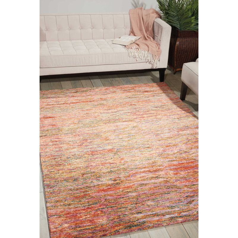 Tapis à motif abstrait opale de feu touffeté à la main Nyssa, Rectangle 9 pi 9 po x 13 pi 9 po
