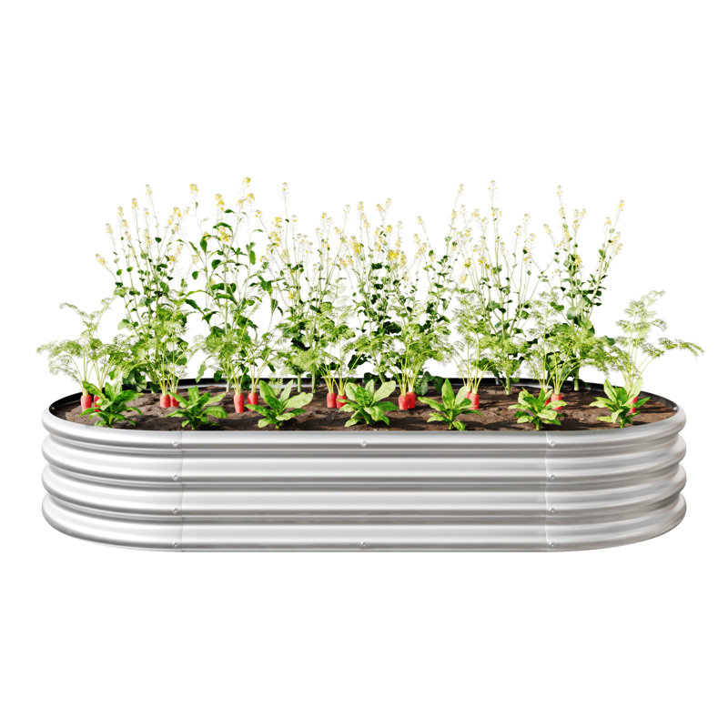 Raised Garden Bed Outdoor, Silver