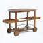 Chariot-bar extérieur / intérieur avec plateau rabattable et plateaux amovibles, bois et aluminium