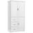 Tall Wide White Storage Cabinet With Doors And Three Drawers For Bathroom Or Office | Gift Idea-515936321