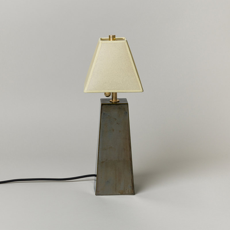 Osen Table Lamp, Faint Green, Obsidian, 18" H x 7.5" W x 7.5" D