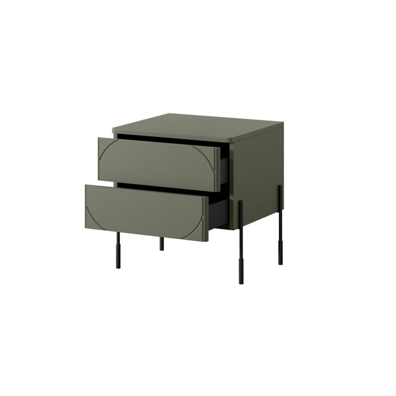 Mekka 49cm W Bedside Table, Olive
