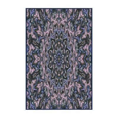 Tapis rose à motifs/mauves de zone