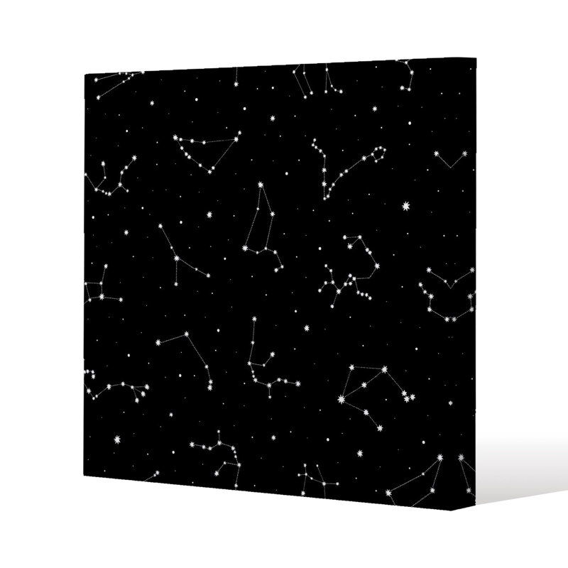 Zodiacal constellations Slim Style Canvas Print, 15mm Slim Real wood., 20 cm H x 20 cm W