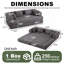 Canapé-lit convertible en chenille avec accoudoirs amovibles-1170000546
