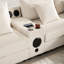 Canapé modulaire en velours côtelé avec Bluetooth, chargement USB et repose-pieds Défino-114473873