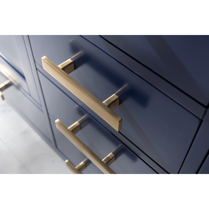 Ensemble de meuble-lavabo double 60 po Binion, Bleu
