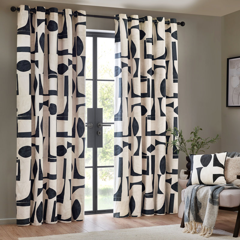 Candiance Room Darkening Curtain Pair, Blue, 117" W x 137" L