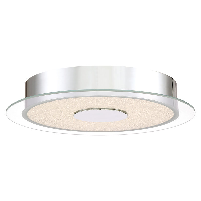 Plafonnier encastré 1 lumière Anzley 13,75 po, Chrome poli