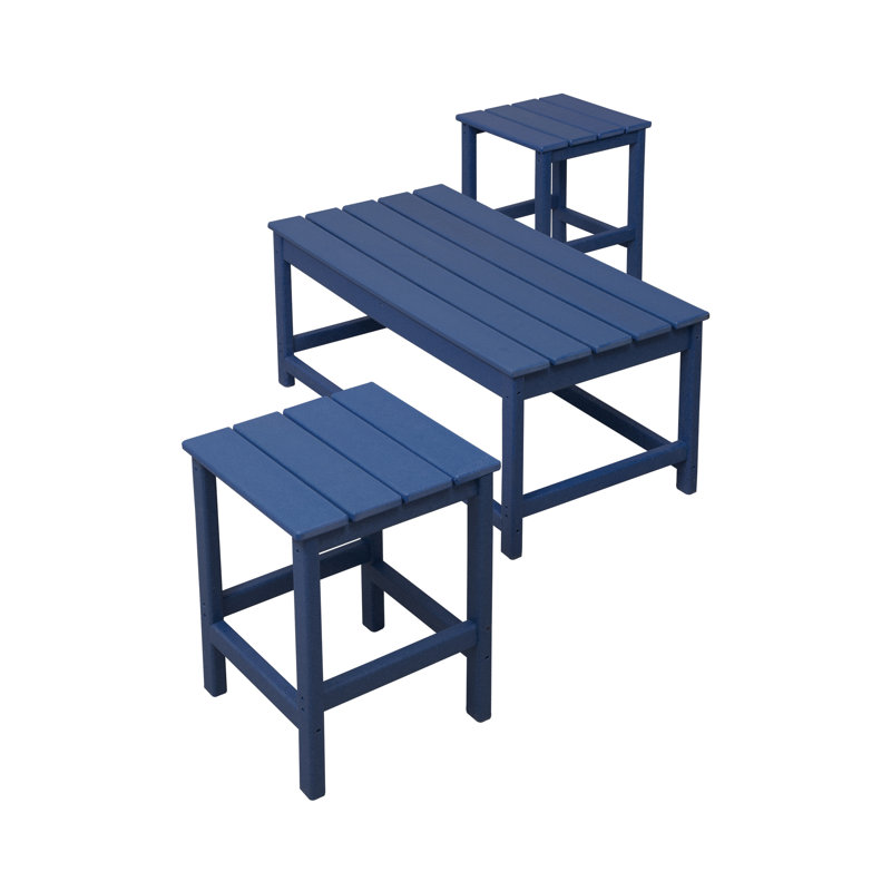 Laguna 3-Piece Patio Table Set, Navy Blue