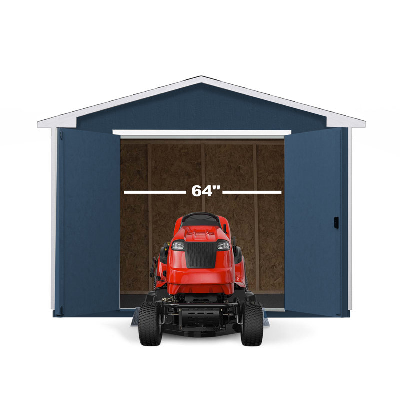 Charleston 10' x 12' Beige Wooden Storage Shed Kit with Windows
