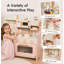 Ensemble de cuisine en bois avec plaque de cuisson, four, évier et robinet, jouet de jeu pour enfants de 3 à 8 ans