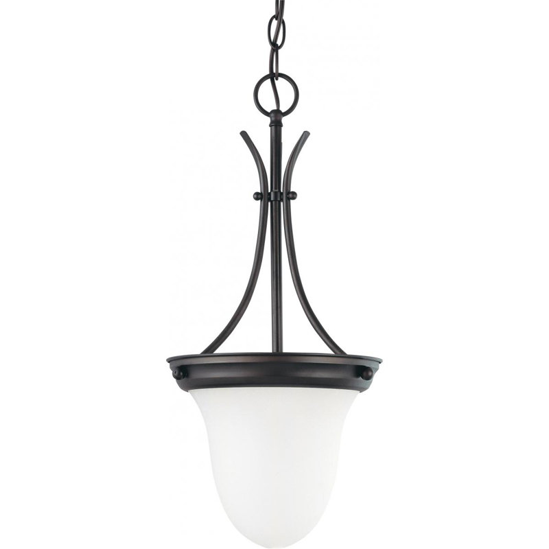 Chisolm 1 - Light Single Pendant, Yes, Mahogany Bronze with Alabaster shade