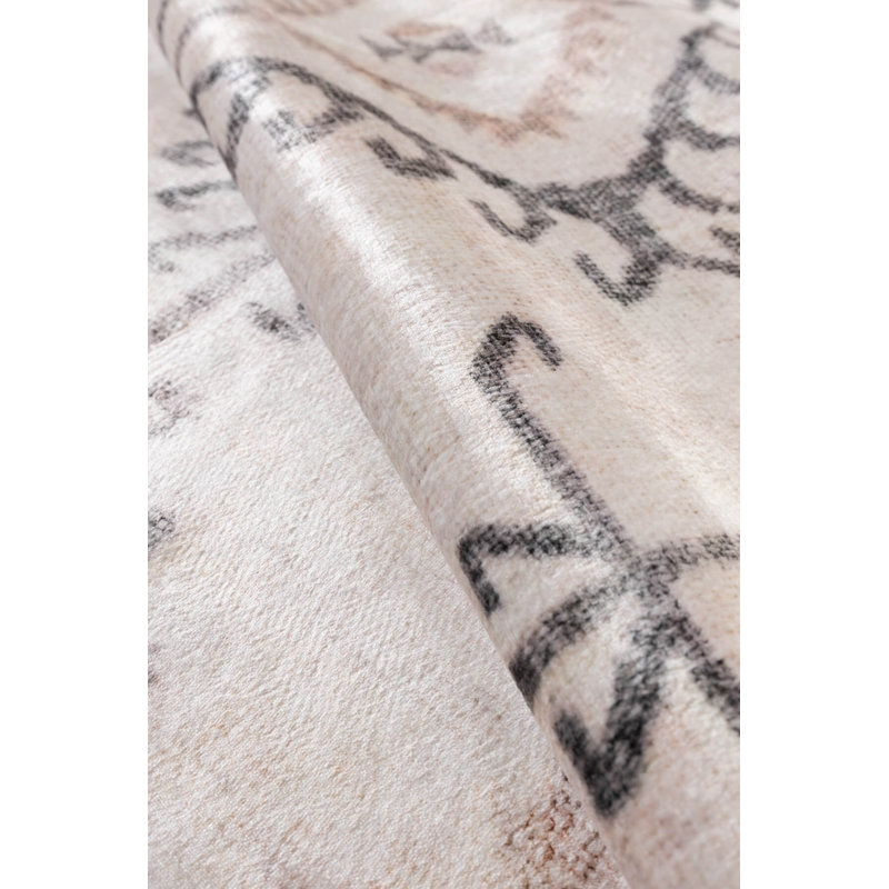 Beige Ethnic Polyester Soft Touch Machine Woven Decorative Area Rug, Rectangle 6'7" x 9'11"