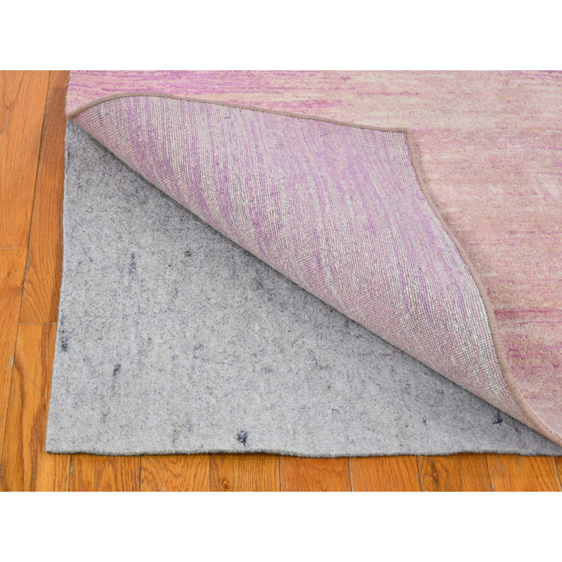 Tapis oriental noué à la main 4 pi 1 po x 6 pi 2 po rose en laine biologique à motif ombré CA25FF042DB34D9ABFE456171C13519C