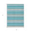 Tapis extérieur lavable rayé bleu sarcelle 5 pi x 8 pi bleu sarcelle et ivoire