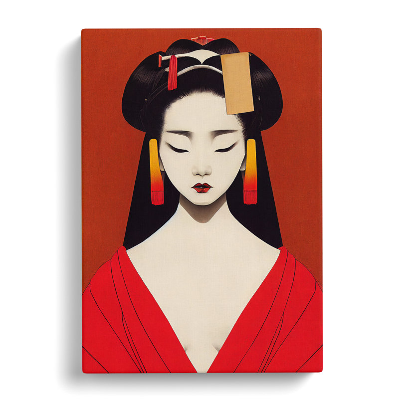 Symmetrical Geisha No.1 - Wrapped Canvas, 60cm H x 35cm W x 3cm D
